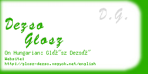 dezso glosz business card
